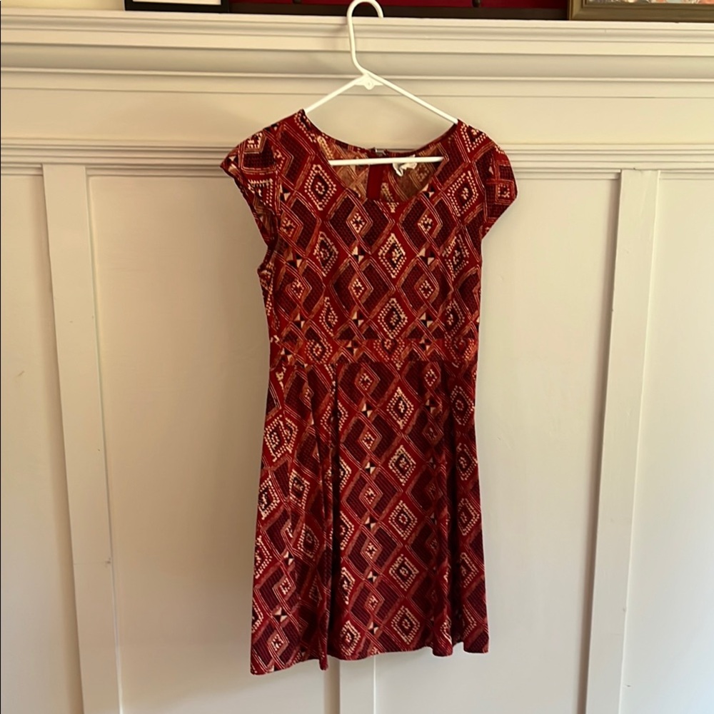 Mata Traders Red Geometric Dress